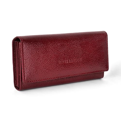 Image of Hayes London Ladies Purse for Women, Pure Leather Wallet, Gifts for Women, RFID Blocking Bi-Fold Clutch for Women (Verve Brown)