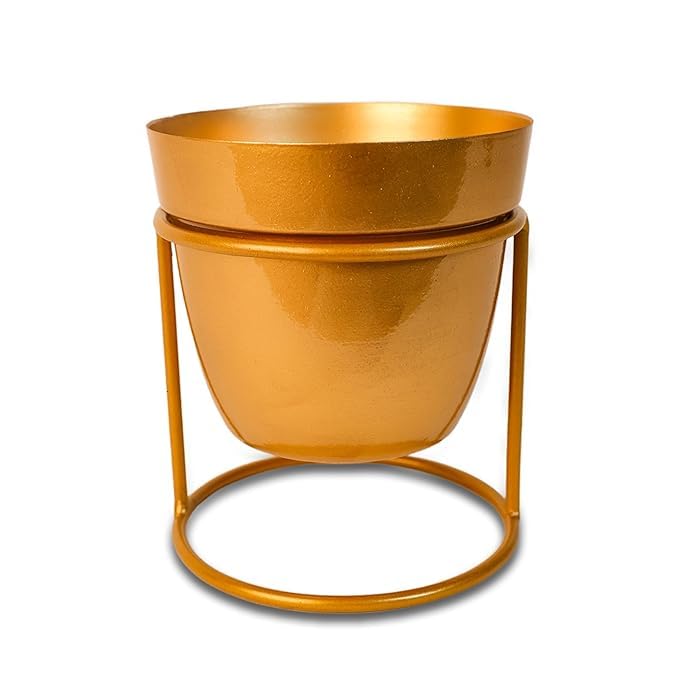 Kuber Industries Planter | Home D?cor Flowers Pot | Flower Planter for Office D?cor | Balcony Flower Pot | Decorative Planter Basket | Desktop Planter with Golden Stand | 1129-C | Gold (B0CTZVN3ZD) Amazon Price History, Amazon Price Tracker