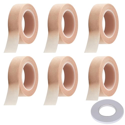 6 Rollos Micropore Boca, 1.25cm×9.14m Micropore Tape, Cinta Microporos Flexible, Esparadrapo No Tejido Micropore, Cintas Piel Flexible con Cinta Levanta Pestañas, para uso Diario y Deportivo