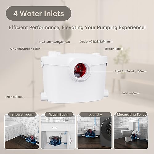 Simple Project MT-1 600W Macerating Toilet System, Silent & Powerful Upflush Toilet thumb #3