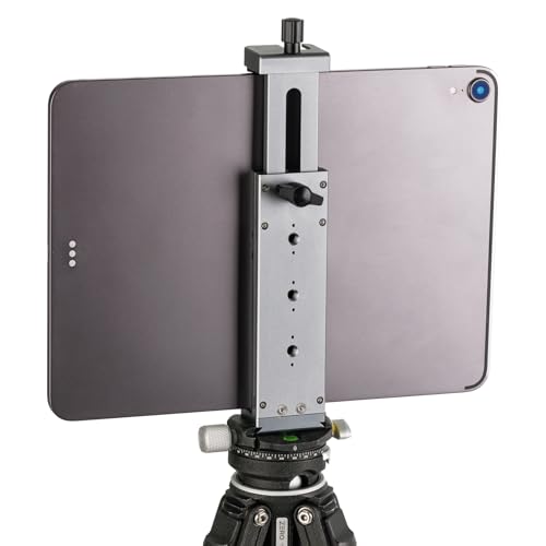 Snaptools Tablet Stativhalterung hochwertig aus Metall Verstellbar von 125-225mm 1/4 Stativgewinde Arca Swiss kompatibel