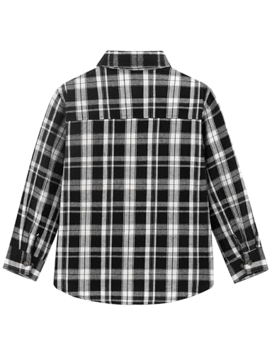 Noomelfish Girls Plaid Flannel Oversized Shirt Teen Long Sleeve Button Down Blouse Tops (7-14 Years)3