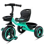 Symactive Tricycle for Kids | Plug N Play | Baby Cycle with Grip Handle, Eva Wheels, Seat & Basket | Kids Tricycle/Cycle | 2+ Years Unisex | Weight Limit Upto 25 Kgs (Ice Blue)