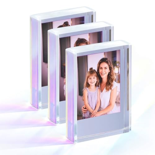 Bcuuozeeing Juego de 3 marcos de fotos acrílicos para fotos