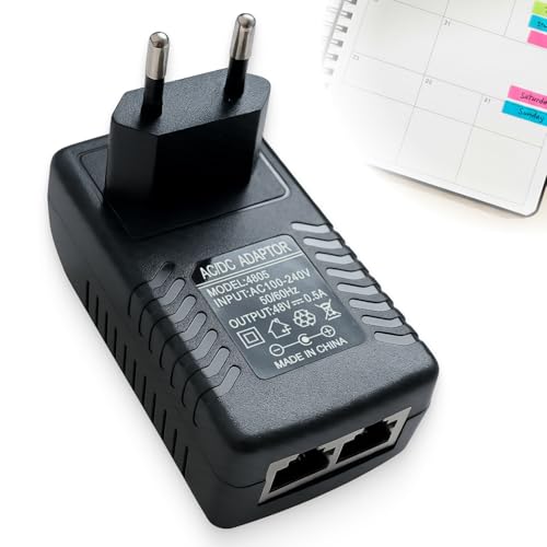 Gigabit 48V 30watt PoE Injector Adapter, 30W, für Geräte mit 802.3af Standard, Gigabit Ethernet 1000Mbps, kompatibel mit PoE-fähigen Geräten, RJ45