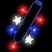 10PCS Independence Day Necklace Accessories, 4th of July Light up Necklaces Bulk, LED Patriotic 7 Bulb Red Blue Whtie Stars Necklaces, Glow Necklace for 4th of July Memorial Day Parades Party Favors