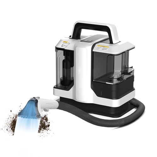 hzexun Shampouineuse,Détacheur nettoyeur de tache,Aspirateur Eau-Sec Forte Aspiration,Shampouineuse avec Réservoir d'Eau de 1080ml et Détergent de 800 ml pour canapé,Tapis,Rembourrage,Voiture