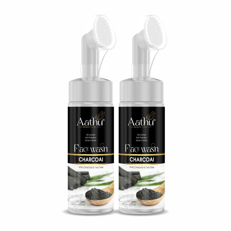 Aathu Charcoal Face Wash (Pack 2) | White |300g | Scented | For Personal Care and Use