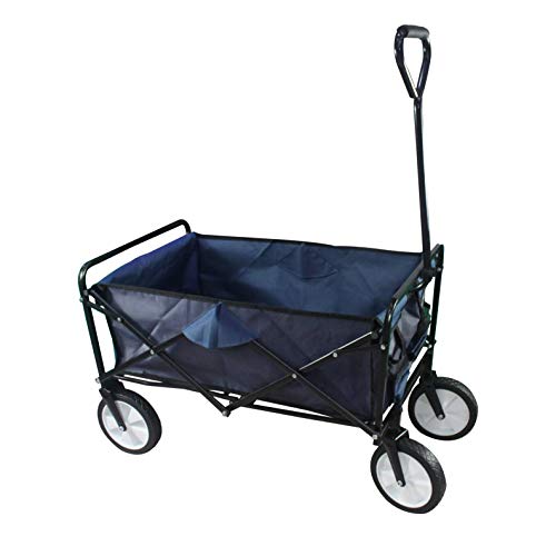 Preisvergleich Produktbild KYD Gartenkarre Faltbarer Wagen Gartentransportwagen Faltbarer Tragbarer Klappwagen Blau
