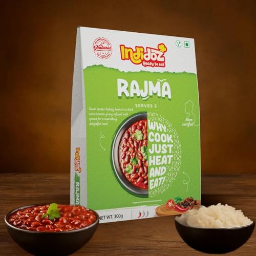 Image of Indidoz Rajma Ready to Eat | Tender Kidney Beans in Rich Onion-Tomato Gravy | Authentic North Indian Curry | Heat & Eat Meal | No Preservatives | 300g