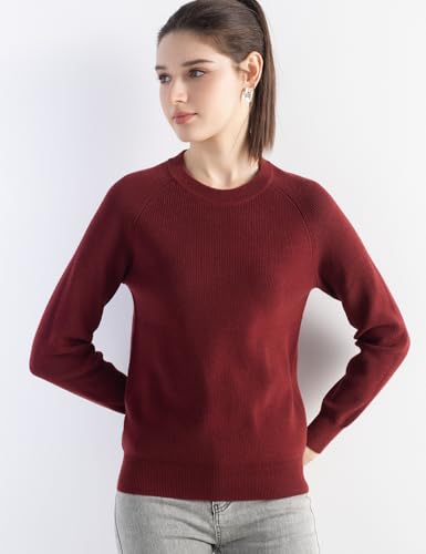 Women's Merino Wool Blend Sweater 2025 Fall Winter Casual Crew Neck Warm Soft Long Sleeve Knit Pullover Sweater4