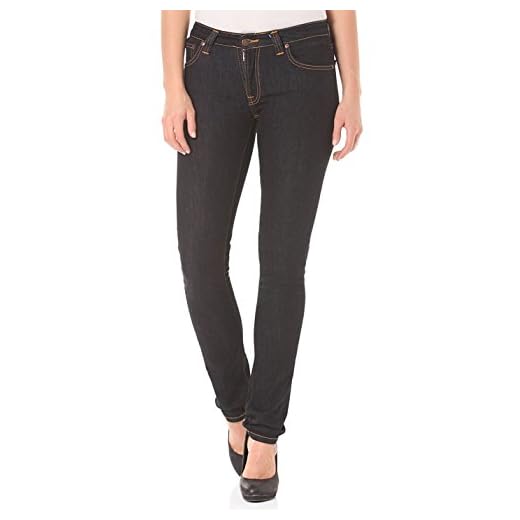 Nudie Skinny Lin Jeans, Svart, 27W x 30L