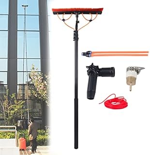 Glasreinigungsbürste, Teleskopstangen-Set für die Haushaltswasserversorgung, rotierende Bürste für Solarmodule, Solar-Photovoltaikmodule, wassergespeiste Teleskopbürste, Fensterreinigungsset
