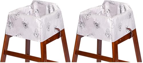Image of J.L. Childress Disney Baby by Disposable Restaurant High Chair Cover Individually Wrapped for Travel Convenience, Mickey and Minnie, 12 Count (Pack of 2)