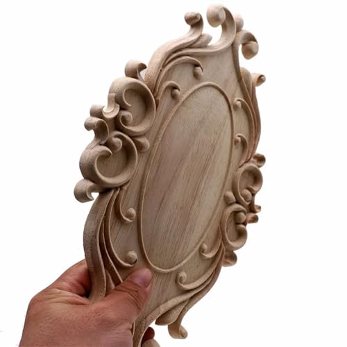 Puerta tallada de madera maciza vintage de 24x14.5cm decorada a mano 7