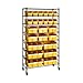 Seville Classics Commercial 8-Tier Black/Yellow NSF 24-Bin Rack Storage System
