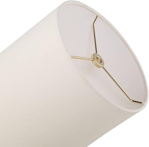 Miniatura 3 de Aspen Creative 31244 Pantalla de lámpara de construcción de araña en forma de tambor de transición (cilindro) en blanco hueso, 8 pulgadas de ancho