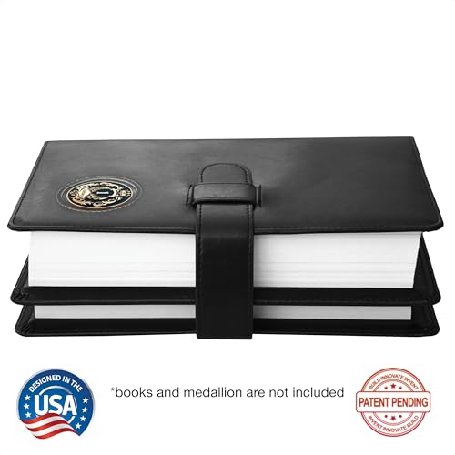 GALILEO® Double AA Big Book Cover & 12 Steps & 12 Traditions | Medallion Holder | AA Gift | Alcoholics Anonymous | PU Leather | AA Book Covers for Hardcover (Plain/Coin Pocket/Black) - Thumbnail 3