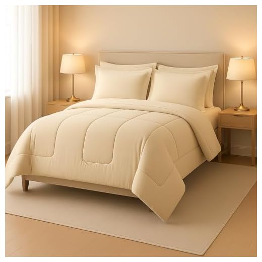 Jogo de Cama Casal Com Edredom Lençol Fronha Função Cobre Leito e Cobertor (Bege)