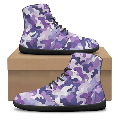 Image of Fashion Print Womens Mens High Top Barefoot Sneakers Flat Shoes
