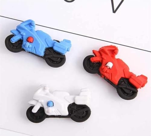 Image of (Bike Erasers 4 Pcs) Cute 3D Motorcycle Bike Shape Rubber Pencil Erasers, Stationery for Kids School Boys Girls, Birthday Return Gifts(QS2), Multi-Color