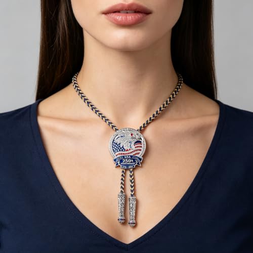 Image of GelConnie Bolo Ties for Men Women Western Cowboy Tie Mens Western Necklace Leather Necktie Gold Bolero Tie Cowboy Necklace