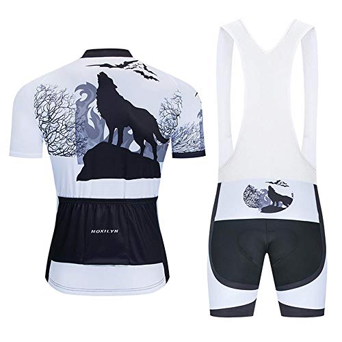 MOXILYN Kit de Ciclismo Masculino Jérsei MTB Roupas Ciclismo Camisas e Babadores Curtos com Gel 20D