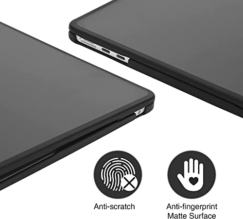 Image of Midkart Case Compatible with MacBook Air 13.6 inch M5 M4 M3 M2 Release 2026-2022 A3449 A3240 A3113 A2681 Touch ID Hard Shell Cover Keyguard Dust Plugs for MacBook Air 13 inch Case, Semi-Black & Black