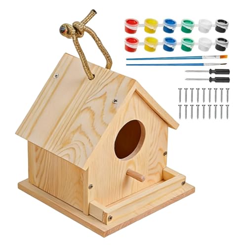 Kit De Manualidades Para Niños: Casa Para Pájaros De Madera, Actividad De Pintura DIY, Proyecto Educativo Divertido | Arte Creativo, Aprendizaje De Primavera Y Verano, Para El Hogar, Escuela, Aula, Ca