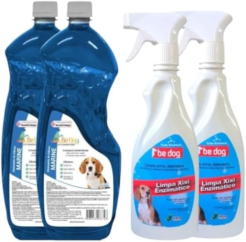 Kit 2 Limpa Xixi Enzimático Cachorro 500ml + 2 Desinfetantes 2L -...