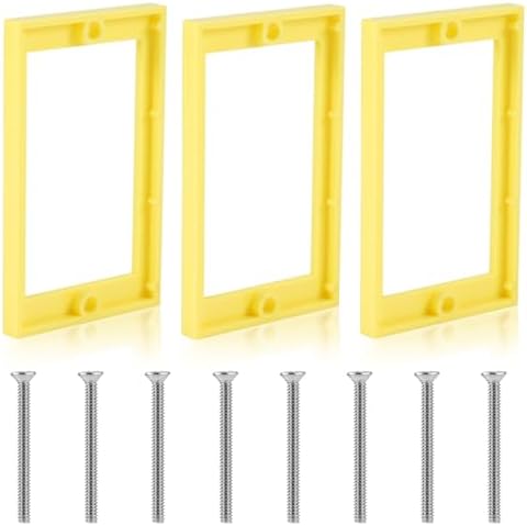 Tinoaly 3pcs Yellow ABS Electric Outlet Extenders with Screws, Single Gang Electrical Box Extender