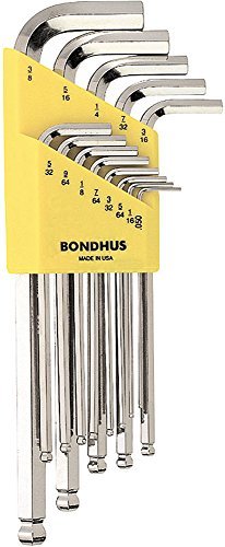 Bondhus Bondhus 16937 - Juego de 13 llaves en L con acabado BriteGuard, longitud larga, tamaños de 0.050-3/8 pulgadas