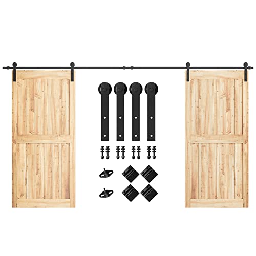 SMARTSTANDARD 13ft Heavy Duty Sturdy Double Sliding Barn Door Hardware