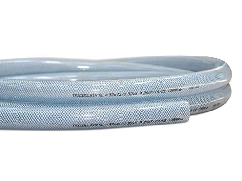 Reinforced PVC Tube Hose, Food Grade, Fish, Pond Aquariums, Air, Water 1-50 metres 6mm 8mm 10mm 12mm 16mm 19mm 25mm 32mm (1, ID 14mm x OD 19mm)