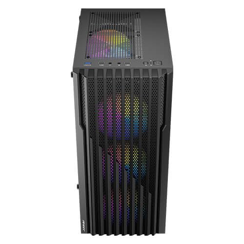 Image of Antec AX22 Elite Mid-Tower Case - Black | Supports ATX, M-ATX, ITX | 3 x 120mm Fixed RGB Fans & 1 x 120mm RGB Rear Fan | Tempered Glass | Support 240mm Radiator | Max GPU Length 295mm