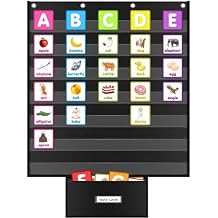مخطط الجيب القياسي للفئة 28 &times; 28 بوصة كبيرة 7 مخططات الجيب مع حامل حقيبة تخزين بطاقة حراسة للجدار Word ، كلمات البصر ، البطاقات ، التقويم ، الجدول المرئي اليومي الأسود