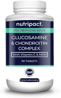 Glucosamine and Chondroitin Complex  with Vitamin C and MSM  90 High Strength Easy to Swallow Tablets - Contributes to The Maintenance of Normal Immune System - Made by Nutripact
