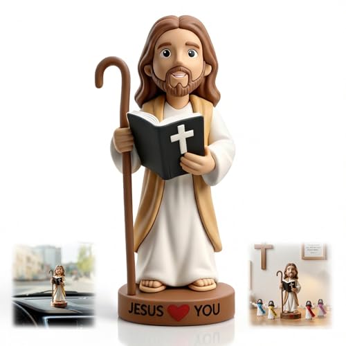 Framad 4" Big Jesus Figures, Large Jesus Loves You Car Decor Figurines, Gifts Teens Christmas Easter Egg Stuffers Fillers