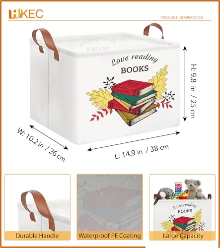 Image of Rectangle Books Storage Basket, Gift Basket Empty with Handles(Books)
