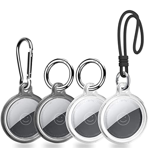 oGoDeal Upgrade - Llavero para funda de Airtag, 4 unidades, protección completa de 360°, TPU suave, ultrafino, con AirDay, funda antiarañazos, compatible con accesorios AirTag (verde) Cover