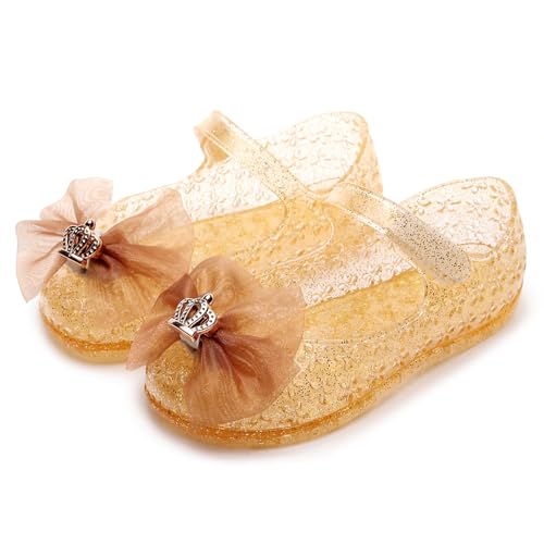 IWIHMIV Sandals for Girls Closed Toe Summer Non Slip Dress Shoes Summer Water Beach Rubber Sole Flat Bow Sandals2