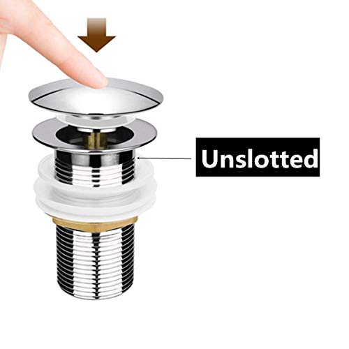 Basin Sink Waste Unslotted Basin Sink Tap Push Pop Up Click Clack Sprung Plug