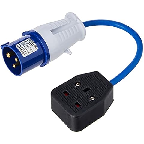 Powermaster 341082 16A-13A Fly Lead Converter 16A Plug to 13A Socket Cover