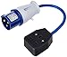 Price comparison product image Powermaster 341082 16A-13A Fly Lead Converter 16A Plug to 13A Socket, Blue