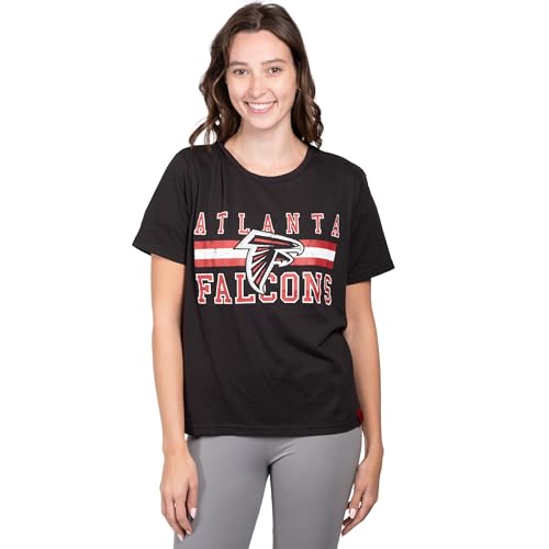 Ultra Game Women's NFL Official Distressed Graphics Super Soft Crew Neck T-Shirt