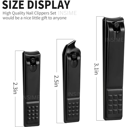 INSIME Nail cutter set for adults | Big & small Toe nail cutter nail clippers set for men women | Nail cutter kit with side Fingernail Clippers for men women | Stainless steel... - Image 2