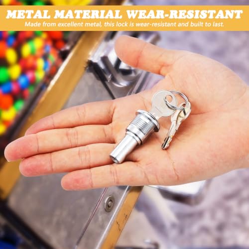 Image of Unomor Vending Machine Lock Replacement with 2 Keys for Gumball and Candy Dispensers Secure Tubular Lock Assembly Fits Most Machines 1.57X0.86X0.86 Inch Wear-Resistant Metal