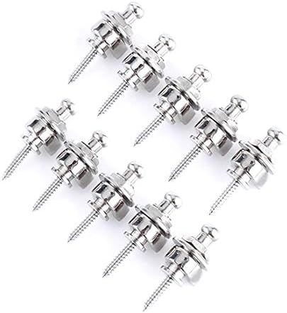 lotmusic Electric Guitar Bass Strap Locks Schaller-style Straplocks Parts Replacement (Chrome)