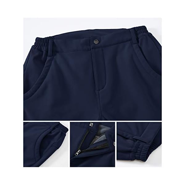 Gopune-Womens-Waterproof-Windproof-Outdoor-Hiking-Snow-Ski-Insulated-Pants Gopune Women's Windproof Waterproof Sportswear Outdoor Hiking Fleece Pants (Navy,XL)