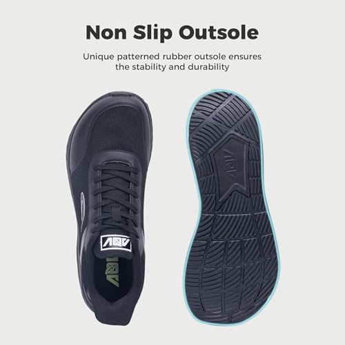 Image of GANNOU Wide Toe Box Shoes for Men Arch Support Walking Shoes Plantar Fasciitis Orthotic Tennis Sneakers